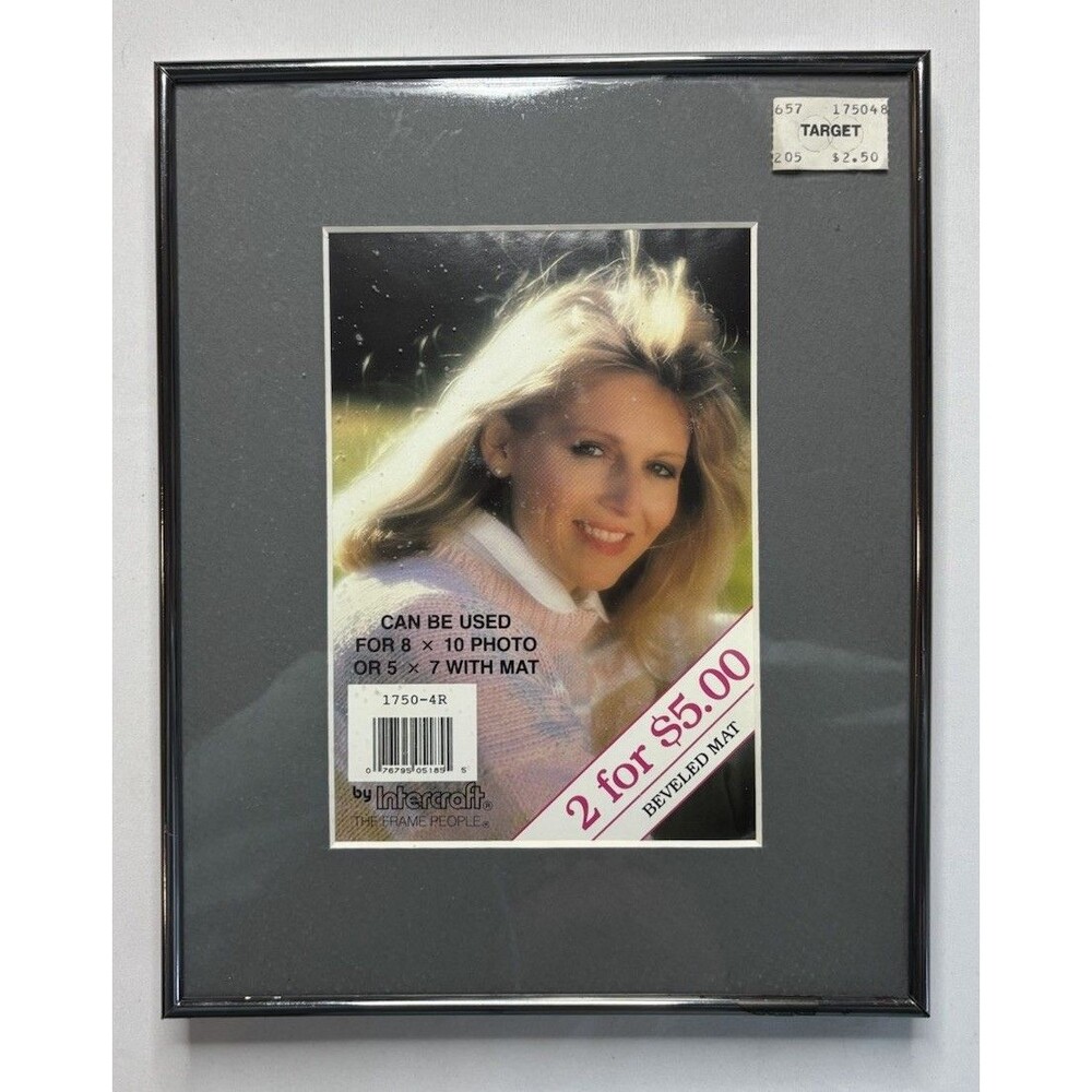 Intercraft Gunmetal Silver Picture Frame Sz 8 X 10 Or 5 X 7 With Mat Vintage